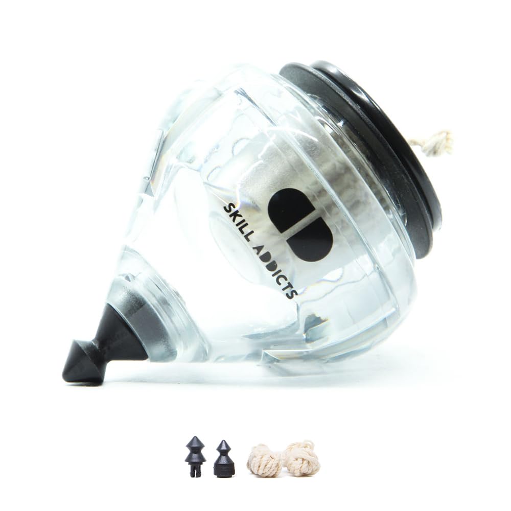SA Ball Bearing Spin Top - Clear (Includes Spintop Strings and Tricks Learning App)