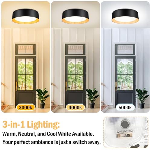 Image of BrightHome Flush Mount Ceiling Light, 13in Modern Ceiling Light 3 /4 /5000K