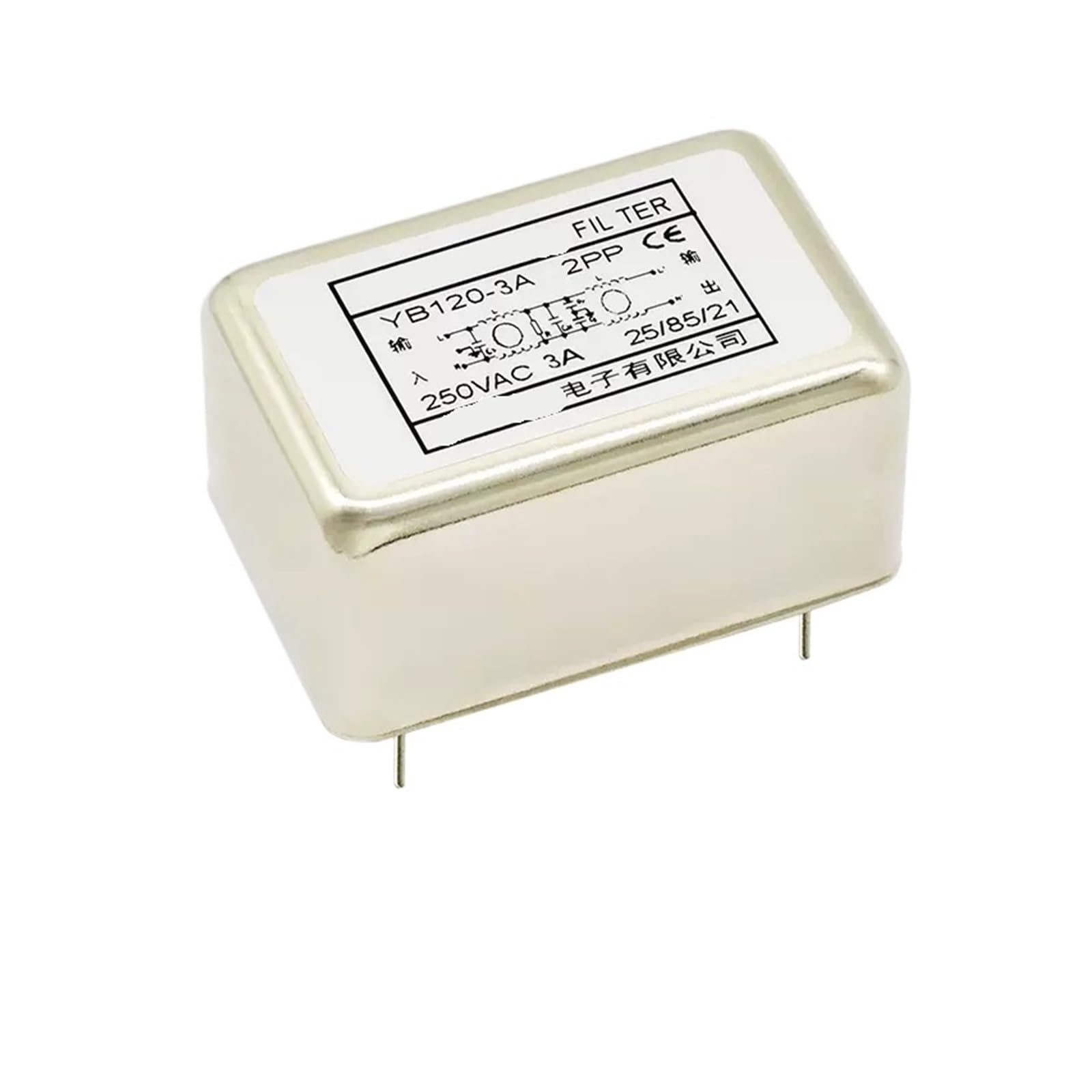 Filtre d'alimentation à Broches de Type PCB amélioré à Double Section YB120-1A/3A/6A/10A 220 V Anti-interférence