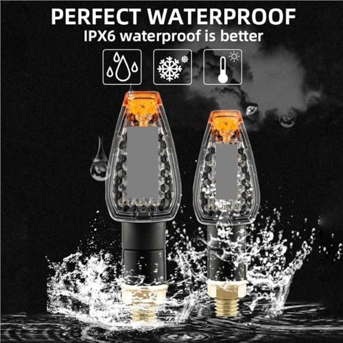 Luz de señal de giro ámbar e intermitente universal de 12V para motos 10mm 4