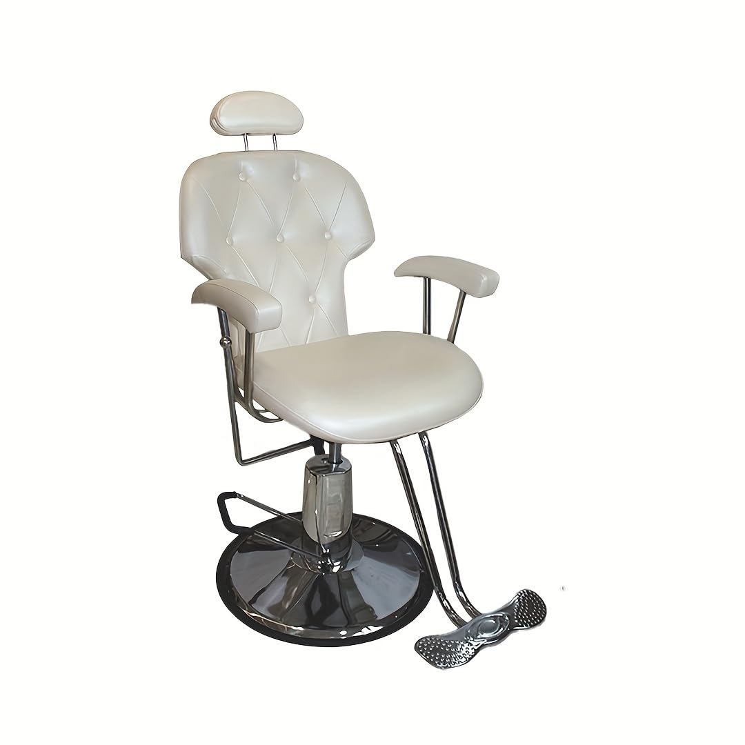 Hydrauliczne krzesło fryzjerskie Wielofunkcyjne krzesło do salonu fryzjerskiego salon kosmetyczny tatuaż makijaż i pielęgnacja twarzy solidna chromowana podstawa
