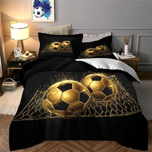 Parure de lit football imprimé 3D avec housse de couette microfibre 140x200 - 6