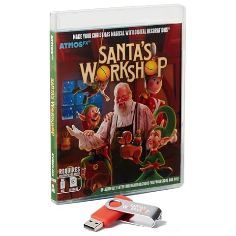 HoliScapes® Santa Workshop Chistmas Digital Decoration on USB Cover