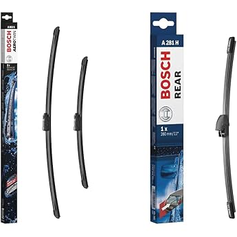 Bosch Aerotwin A863S windscreen wiper length 650 mm/450 mm set for front windscreen and rear A281H length 280 mm windscreen wiper for rear window
