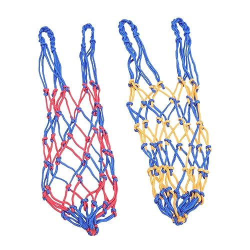 Abaodam 2Pcs Basketball Storage Bags Durable Mesh Net Holders for Basketball Football Volleyball for School Sports Equipment Outdoor Ball Storage