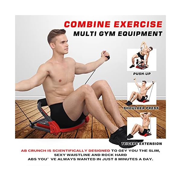 VIGGIO Ab Machine with Resistance Bands,All-in-One Ab Workout Equipment with Rebound Assist 3 Intensities,Core Strength Trainer Whole Body Exercise Fitness Equipment for Home Gym Workouts