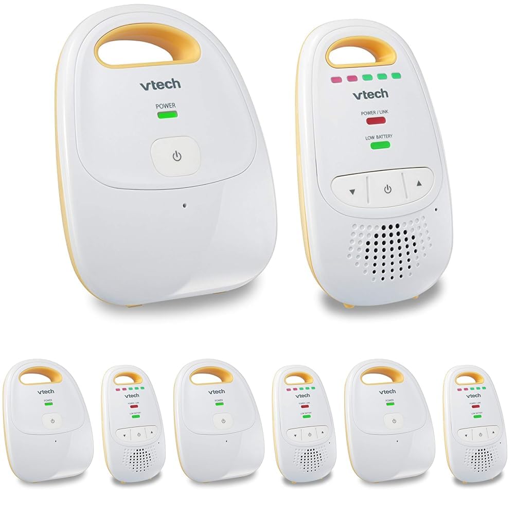 VTech Upgraded Audio Baby Monitor with Rechargeable Battery,Long Range,and Crystal-Clear Sound,(Pack of 4)