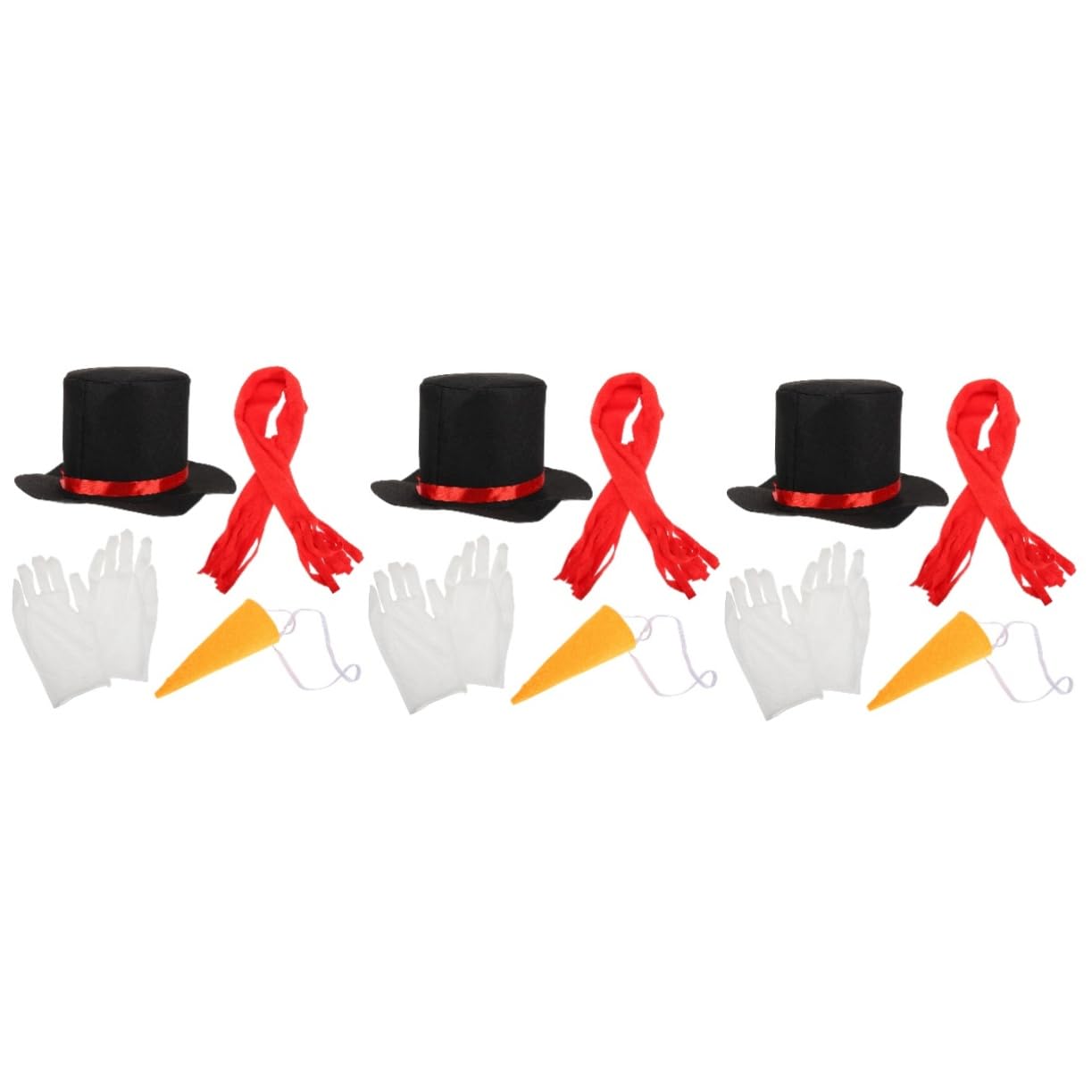 PRETYZOOM 3 Juegos De Muñeco De Nieve Conjunto De Vestir Decoración De Muñeco De Nieve Accesorios Aire De e Accesorios para Hacer De e Sombrero con Bufanda