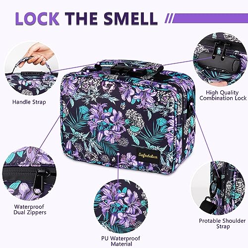 Smell Proof Bag, Christmas Gift Set for Friends, Smell Proof Bags with Combination Lock Scent Proof Smoking Tobacco Set, Odorless Rolling Tray Carbon Lining Organizer Travel Medicine Bags - Image 6