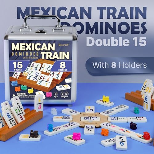 Queensell Mexican Train Double 15 + Tapete de Juego miniatura 5