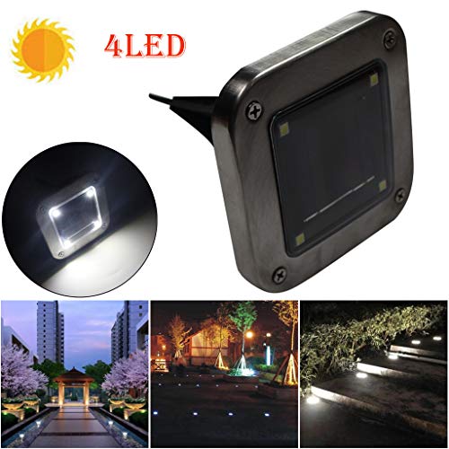 Solar Power Buried Light//Under Ground Lamp//Outdoor Path Way Garden Deck Decking Light//Waterproof Landscape Spike Lighting (A)