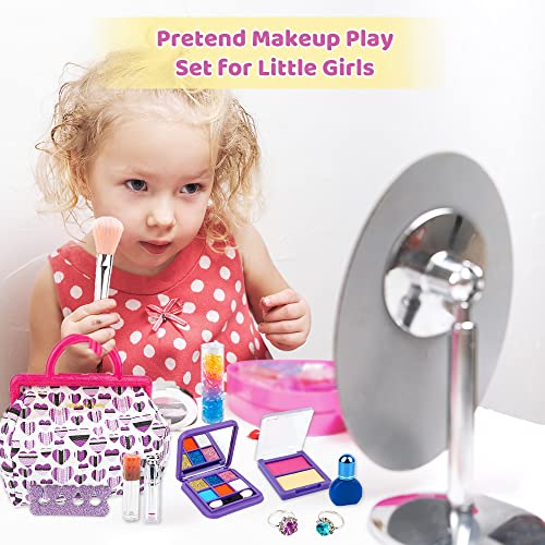 Chusui Kit de maquiagem infantil Conjunto de maquiagem fingida para meninas Kit de maquiagem para br