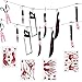 Speyang Halloween Sangriento Decoración, Guirnaldas de Armas Sangrientas 12 Trozos Cuchillos Falsos Banner, 4 Piezas Pegatinas de Ventana de Halloween, Juego de Decoración Halloween Fiesta de Vampiro