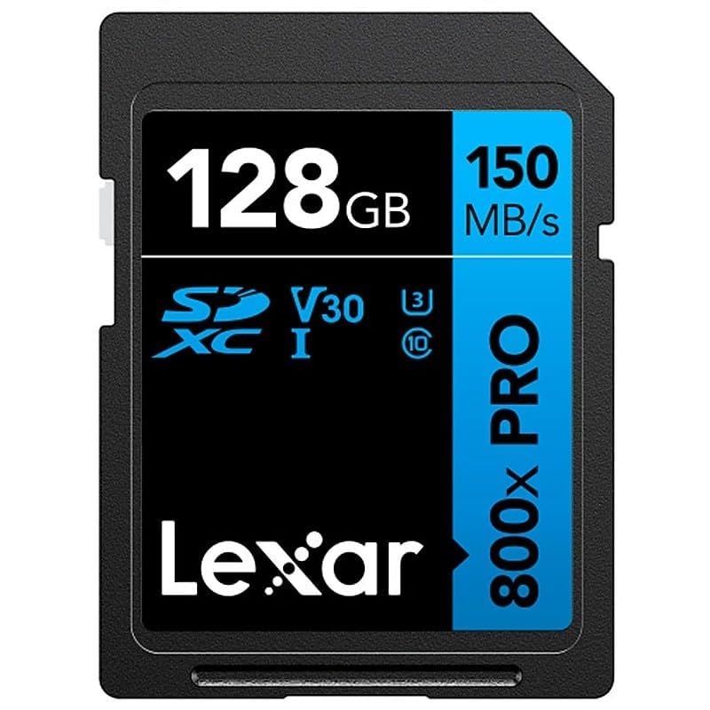 Lexar SDXC High-Performance 128GB 800x UHS-I Serie Blue Class 10 U3 V30 für 4K Videoaufnahme, hohe Übertragungsgeschwindigkeit, schwarz/blau