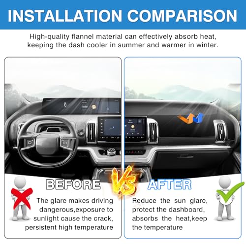 Image of Autorder Dashboard Cover Mat for Ford Expedition 2025 2026 Accessories Dash Cover Upgrade Flannel Dash Mat Sunshade Glare UV Rays Protector(Only fit for 13.2-inch Touchscreen)