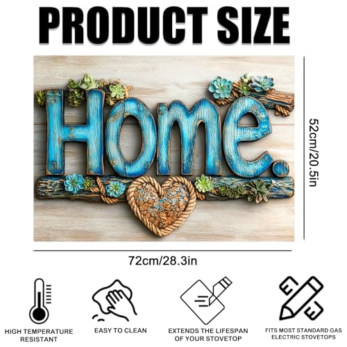 Image of Nuxovilar Stove Top Cover for Electric Stove, 20x28 Inch Polyester Glass Cooktop Protector Home with Heart Ornament Design, for Kitchen Decor & Daily Use