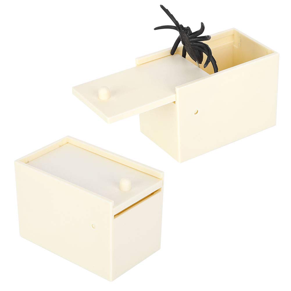 Pająk Prank Zabawka w Pudełku, Pająk w Pudełku Prank, Symulacja Fałszywe Drewniane Pudełko Pająka Zabawna Sztuczka Prank Zabawa żart Zabawka Prezent Dzieci Halloween Prima Aprilis