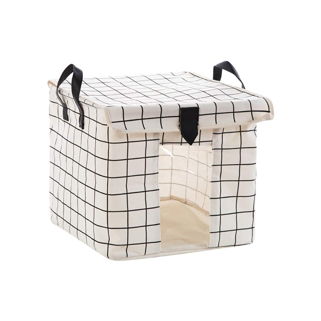 ETRGFTHU Cotton Linen Storage Box Underwear Sorting Box Home Cloth Wardrobe Storage Box Artifact Moisture-proof and Breathable High Capacity 36x36x32CM(B)