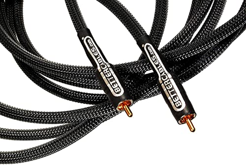 Bettercables.com Silver Serpent Carbon Edition Low Frequency Subwoofer Audio Interconnect Cable - High-End, High-Performance, Premium Hi-Fi Audio - 15 Feet #TOP4