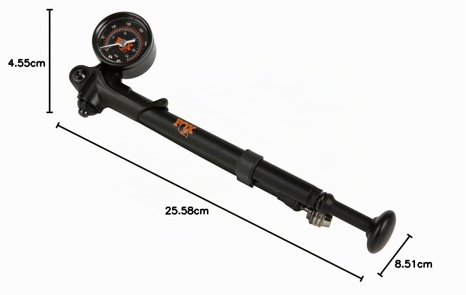 Pompe Fox HP w/ Bleed, Foldable, 350 psi, Swivel Head 2021, Noir