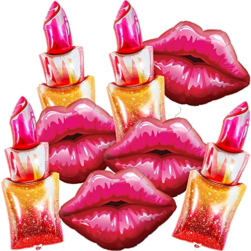 Image of KatchOn Giant Red Lip Balloons Set - 49 Inch Pack of 8 | Kiss & Lipstick Balloons | Pride Balloons for Pride Decorations | Spa Party & Girls Party Decorations
