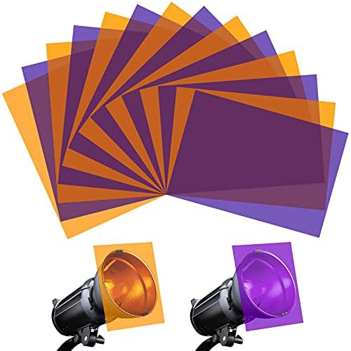 Halloween Gentle Gels, 14PCS Lighting Gels with Skinny Protecting Movie on Each Sides, A4 Dimension Shade Gels for Lighting, Thickened Gentle Filters Sheets for Led Gentle, or Out of doors Panorama