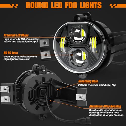 Image of Upgraded LED Fog Lights Assembly Fits for 2002-2008 Dodge Ram 1500