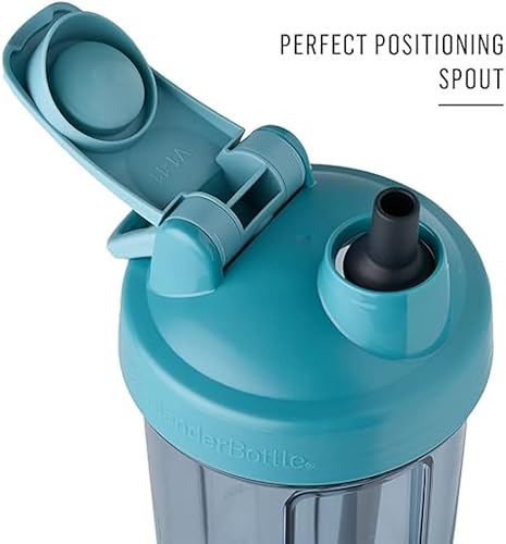 Miniatura 3 de BlenderBottle Stay-In-Bottle - Pajitas de silicona reutilizables para botellas BlenderBottle Shaker, color negro y azul (paquete de 2)