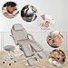 KIIUMI Tattoo Facial Chair with Split Legs, Artist Tattoo Bed for Client, Professional Adjustable Lash Esthetician Table Beauty Salon Spa Equipment with Breathing Hole & Hydraulic Stool, Grey
