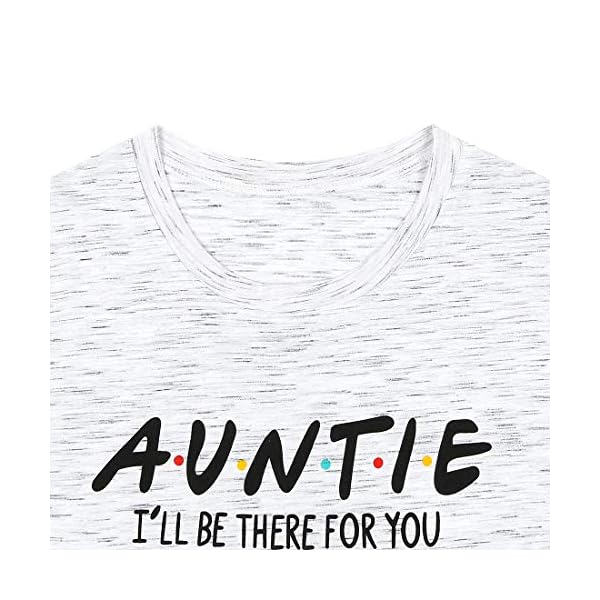 EGELEXY Auntie Shirt Women's Blessed Aunt Casual Short Sleeve Letter Print Funny Tee Shirt Tops Aunt Gift White