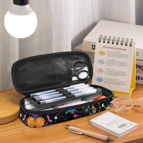 Image of Graffiti Football Pencil Case Pen Bag for Boys Girls Kids Pencil Box Ziper Pen Pouch Compartment of Pen Slots School Office Stationery Organizer