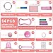 LENGAMPLAY Pilates Ring Set with Resistance Bands– Anti-Slip Magic Circle Pilates Ring for Home Workouts, Full-Body Toning, Strength Training for Women 14PCS