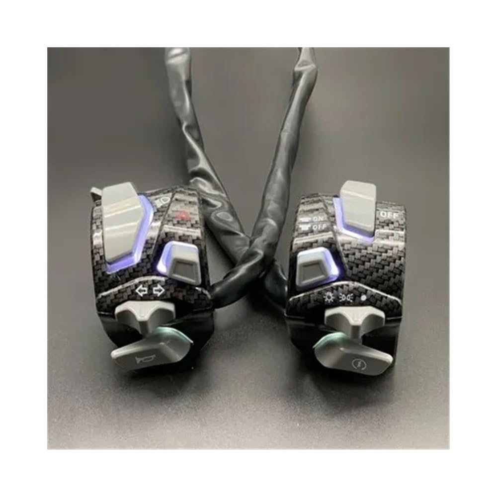 Pulsante interruttore manubri Interruttore Universale Per Manubrio Moto, Controllo Fari, Spia Avvertimento, Indicatore Direzione, Clacson, Pulsante Avviamento E Spegnimento Con LED Da 7/8'' 22 Mm