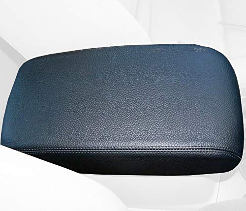 RedlineGoods armrest Cover Compatible with Mazda 6 2003-08. Tailor Made - not Universal. Genuine top-Grade Italian Black Suede (Alcantara) with Red Thread