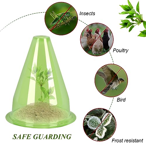 Pacote com 35 mantos de jardim para plantas, protetor de mudas de plástico reutilizável para protege