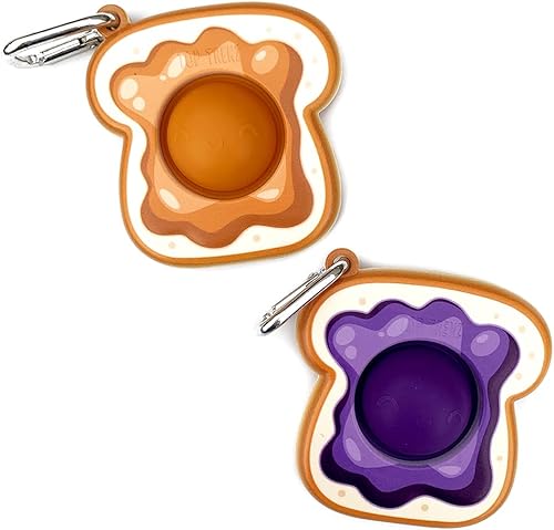 OMG Mega Pop Fidgety BFF Llaveros PBNJ Sandwich - Lindos llaveros para niños. Juguetes inquietos para niños y niñas. Llavero para suministros de