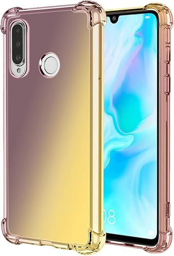 Funda protectora para Huawei P30 LiteNova 4E MAR-LX3A, lindo degradado transparente delgado, a prueba de golpes, suave, flexible, TPU, funda
