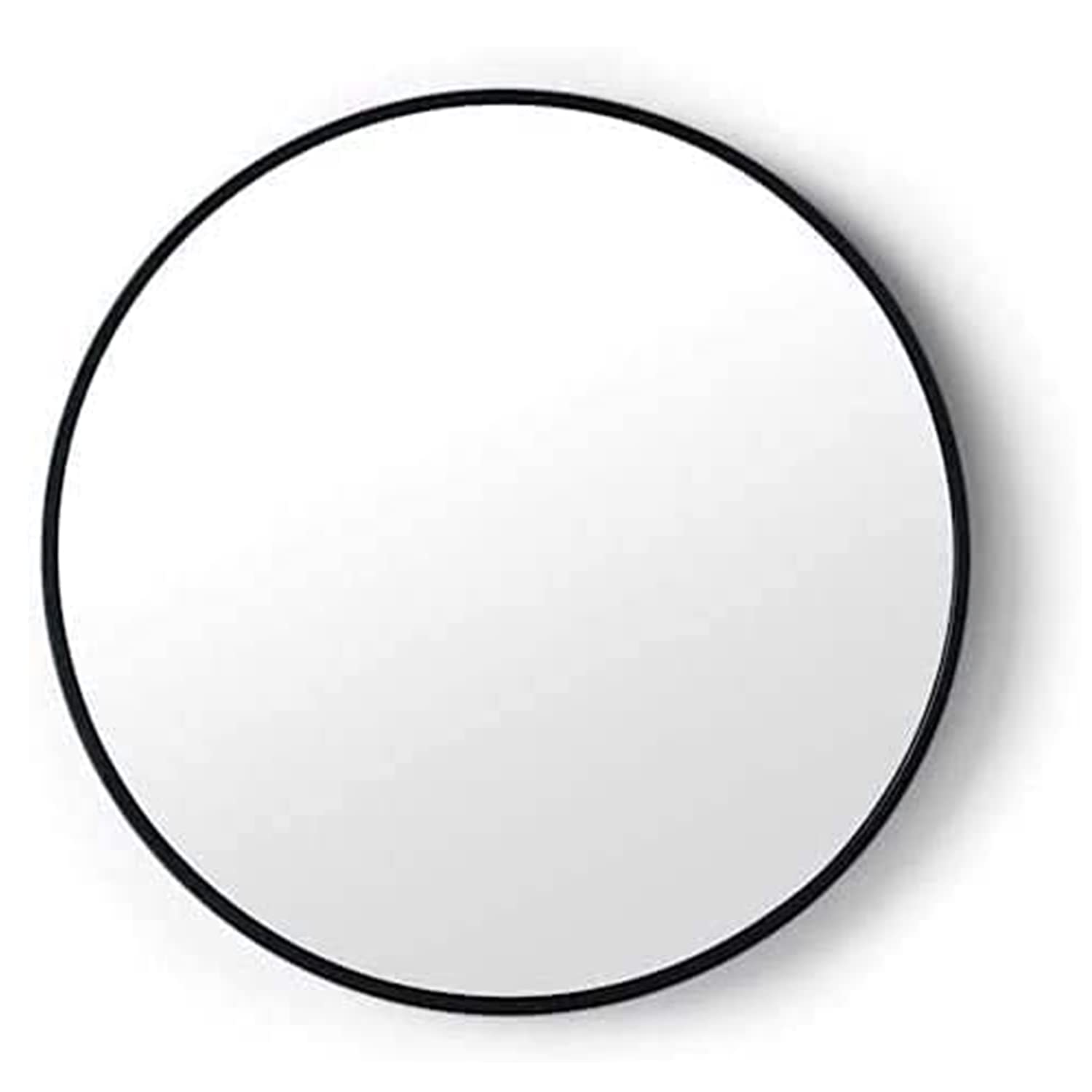 Biznest 40Cm Round Aluminium Frame Wall Mounted Mirror Bathroom Living Room Bedroom Home Décor (Black)