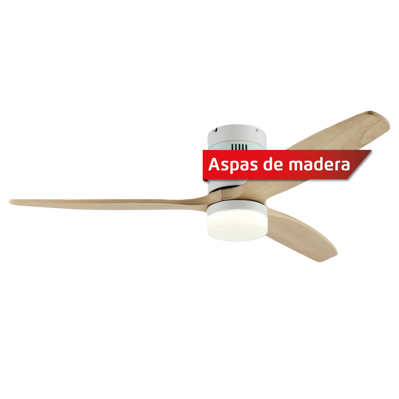 Corberó - Ventilador de Techo con Luz LED 132 cm | CVTGHC4 |Silencioso | 6 Velocidades | Diseño Nórdico | Temporizador|Mando a Distancia | Modo Verano - Inverno |Aspas de Madera Clara