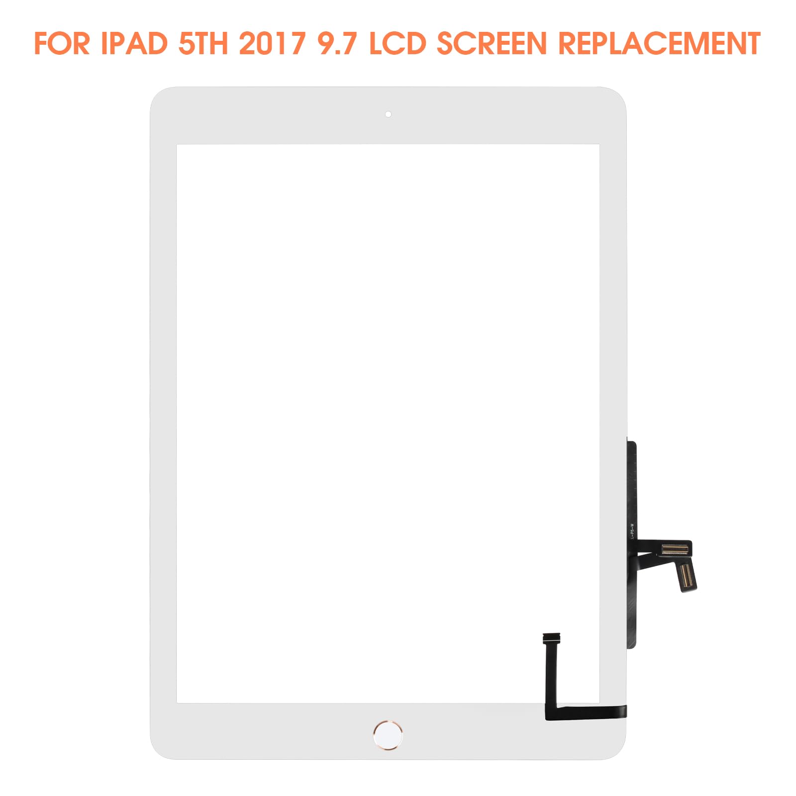 Écran Tactile pour iPad 9.7 2017 5ème Génération A1822 A1823 Remplacement Verre Blanc avec Home Button
