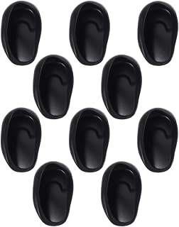 KALLORY Salon Ear Heat Protector 10pcs Shower for Ear Plastic Hair Dye Coloring Cover Earmuffs Home Silicone Protectors Black Shield Salon Covers Hairdressing Shower, Dyeing Hair Dye Protector
