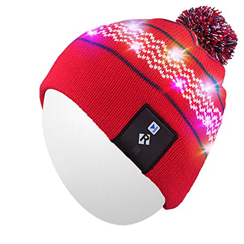 Qshell Stilvolle Unisex Männer Frauen LED Leuchten Beanie Hut Mütze Strickmütze für Indoor und Outdoor, Sci, Snowboard, Passeggiate, Tempo Libero, Vacanze, Feste, Bar, Celebrazione, Regali di Natale