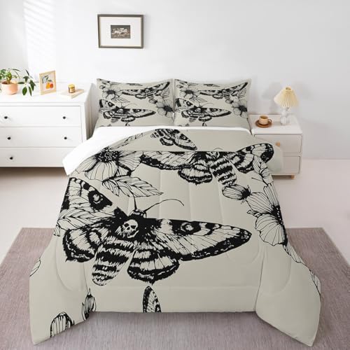 Image of Feelyou Gothic Skull Bedding Set Full Size for Kids Teens Adults