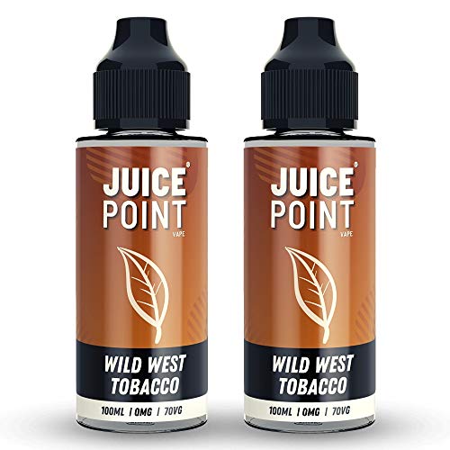 Twin-Pack-2-x-100ml-Wild-West-Tobacco-Vape-Liquid-70VG30PG-Vape-Juice-0mg-with-No-Nicotine-Premium-eJuice-120ml-Bottle-Short-Filled-with-100ml-e-Liquid-200ml-Shortfill-by-JuicePoint-Vape
