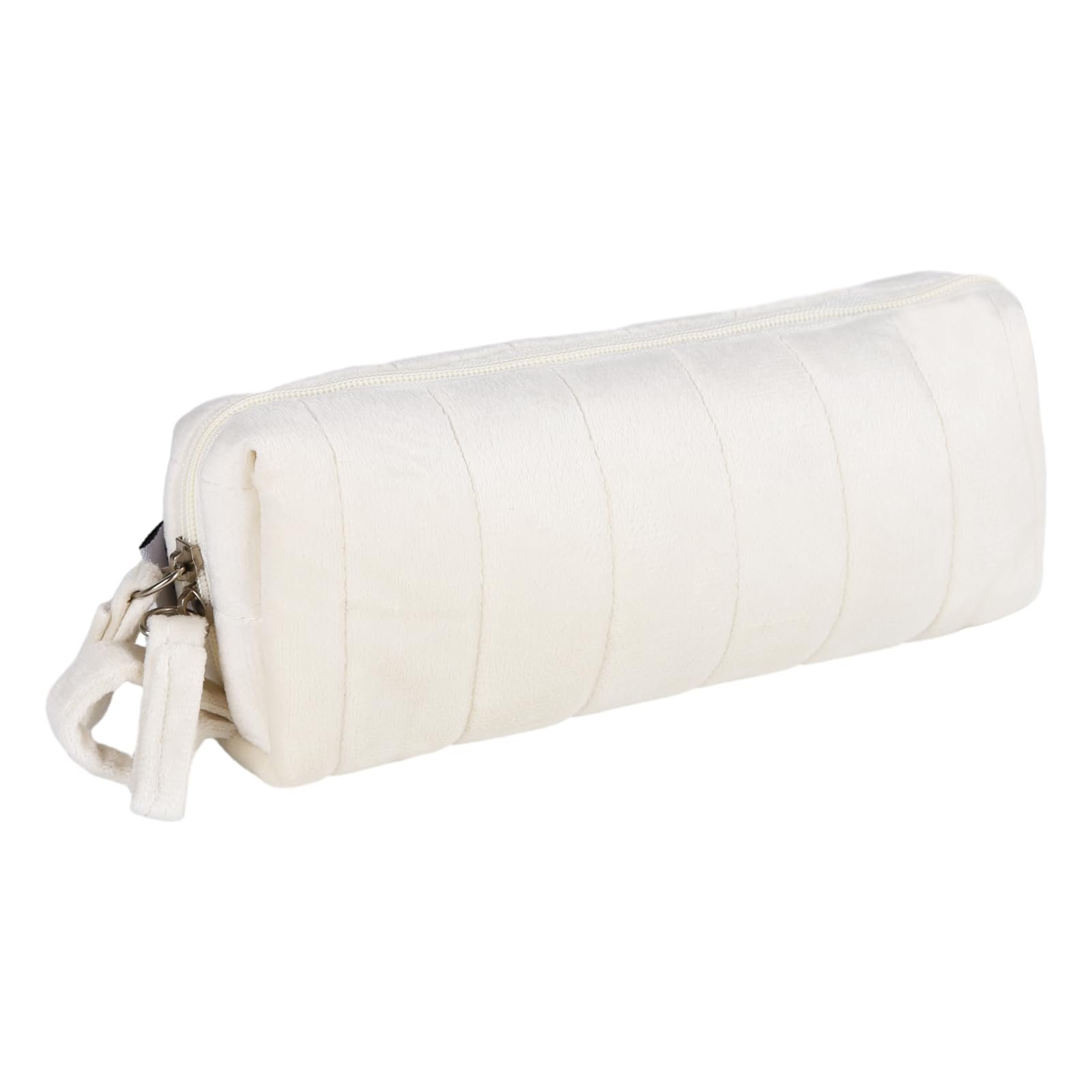 Valicaer Plush Pencil Case Fluffy Plain Student Pencil Case School Pencil Case Cotton Pencil Case, Creative Bag with Zip for Children Boys Girls Teenagers Pencil Case (White)