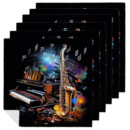Servilletas de Tela Saxophone and Piano 6 unidades miniatura 1
