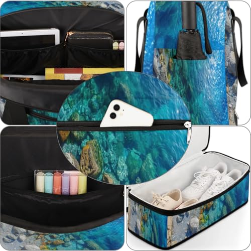 Bolsa de viaje separada y plegable de 47 L con estampado de mar oceánico 6