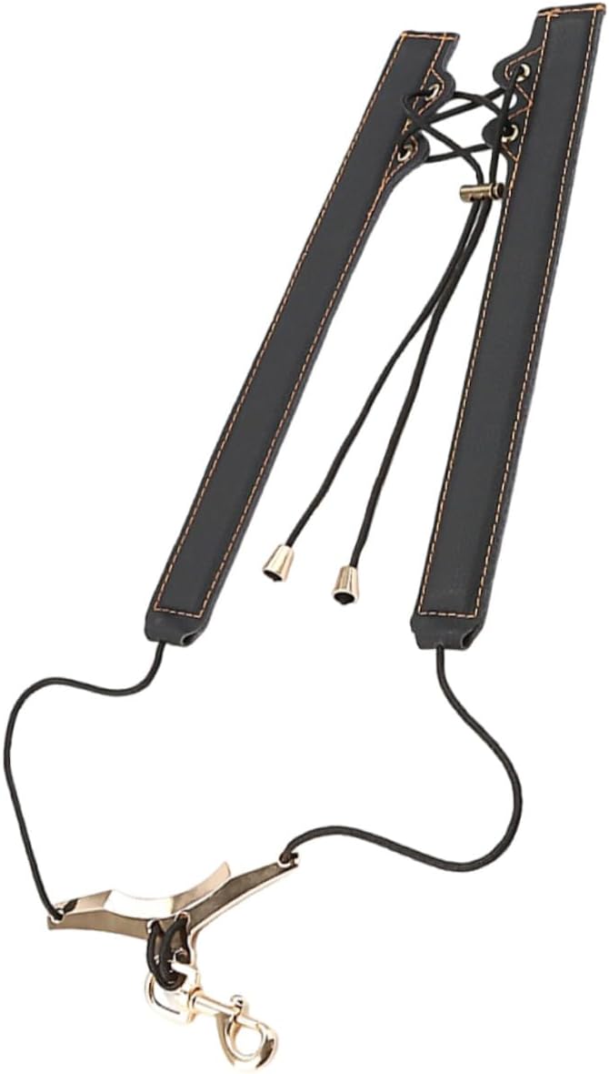 VICASKY Gold Thread Saxophone Shoulder Harness Strap, Padded Saxophone Hanging Belt for Alto and Tenor Instruments, Adjustable Support for Sax Players