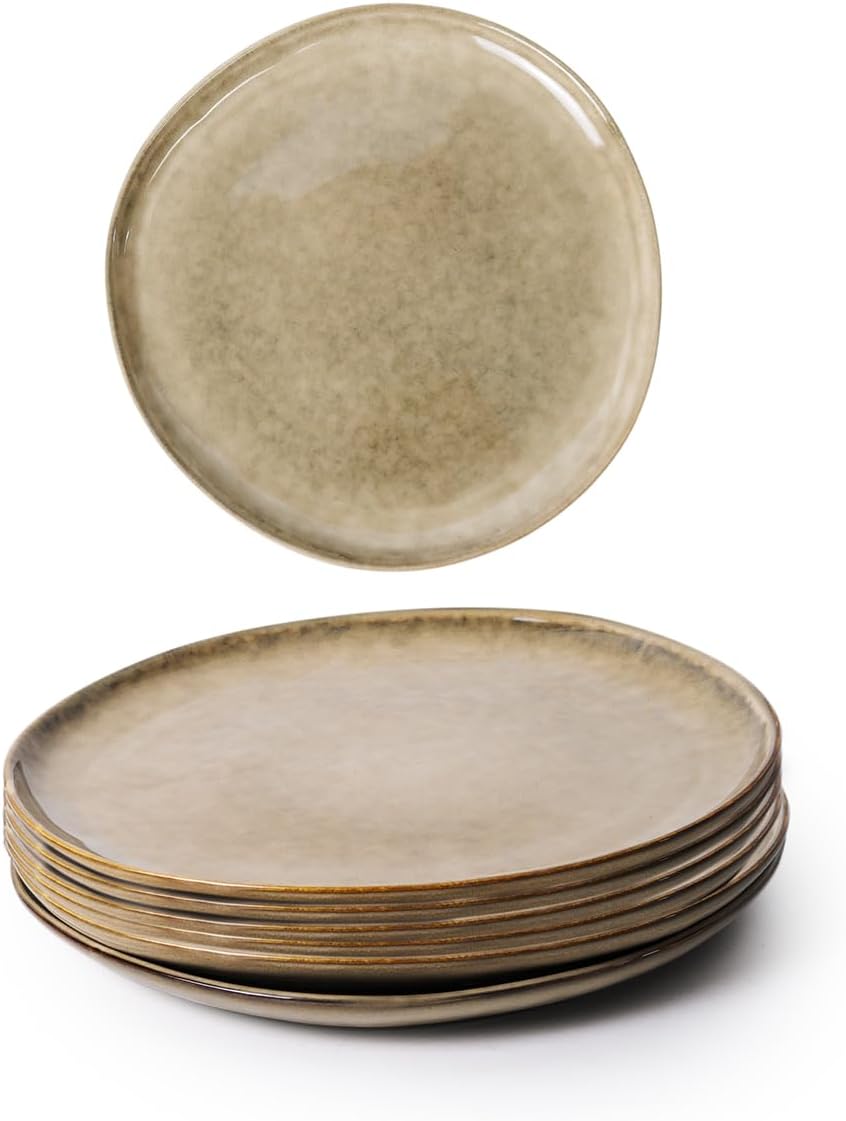 Cuisine Art Jamie Stoneware Side Plate - 20cm, Brown || Durable & Stylish for Everyday Dining (Set of 6)