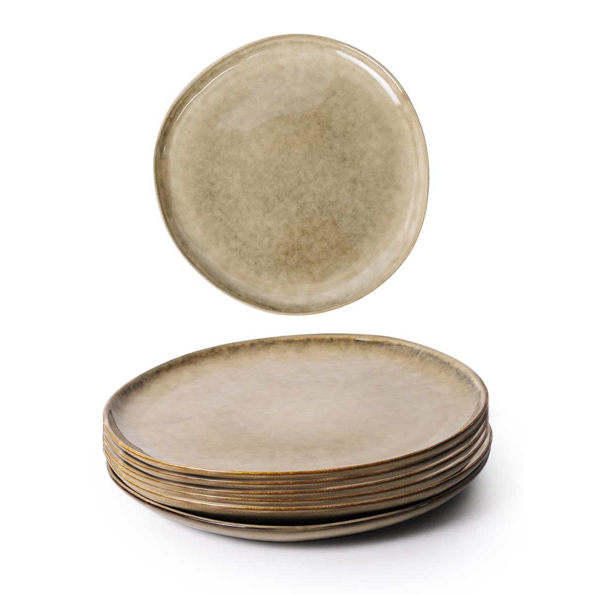 Cuisine Art Jamie Stoneware Side Plate - 20cm, Brown || Durable & Stylish for Everyday Dining (Set of 6)